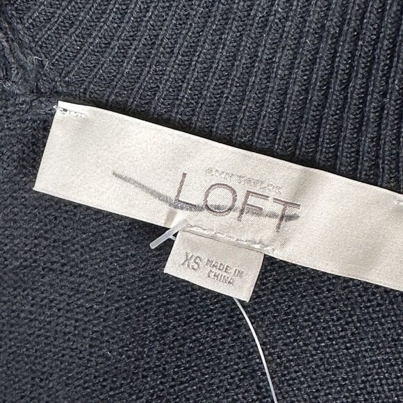 Ann Taylor LOFT Black Dolman Sleeve Sequined Open Front Cardigan Sweater XS - Picture 4 of 8